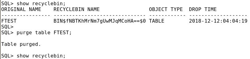 Oracle（十二）闪回删除