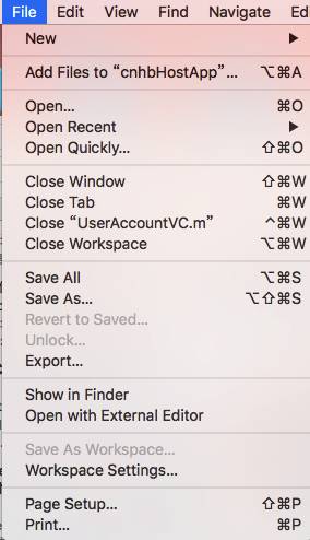 Xcode(v 8.3.3)菜单栏选项及作用介绍