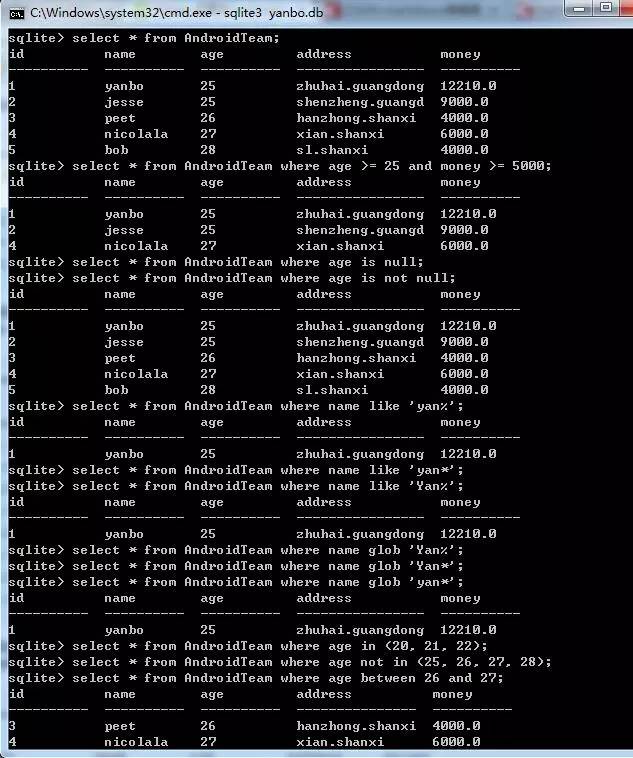 SQLite 全面学习（二）