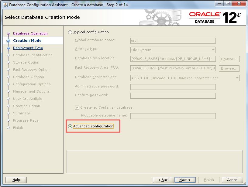 图解oracle 12C dbca创建数据库