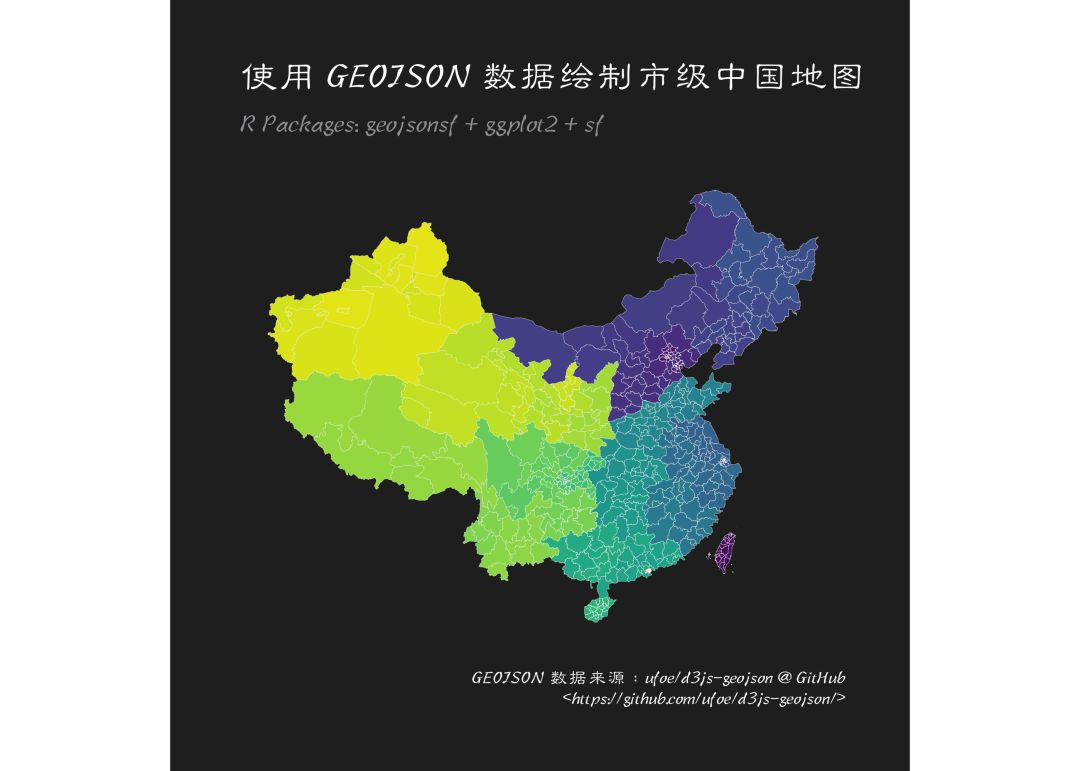 使用 GEOJSON 文件绘制县级和市级中国地图