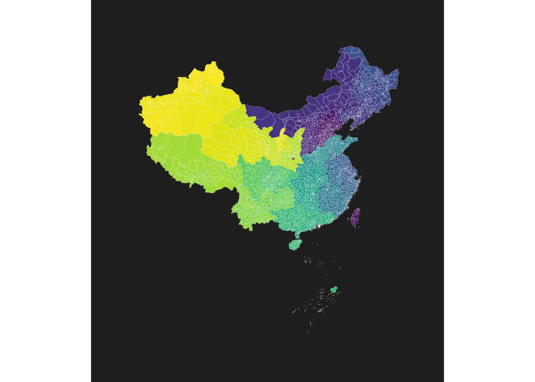 使用 GEOJSON 文件绘制县级和市级中国地图