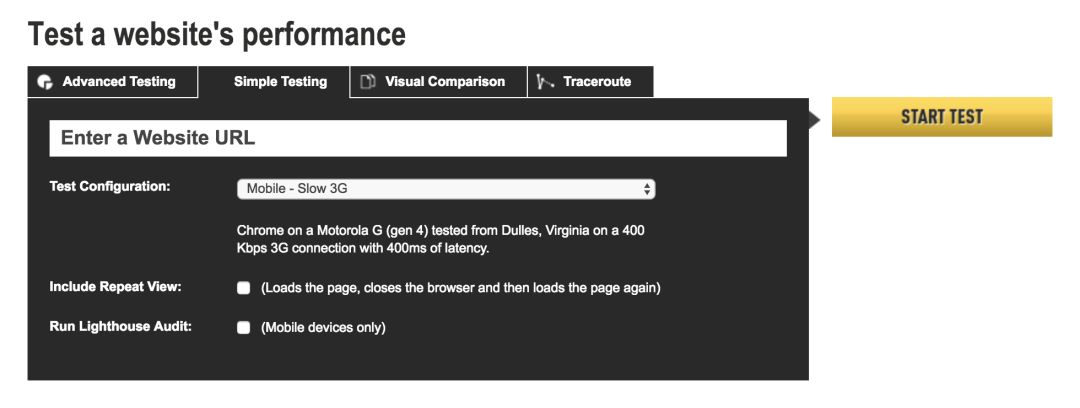 Web性能分析工具WebpageTest详解