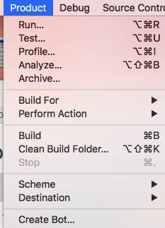 Xcode(v 8.3.3)菜单栏选项及作用介绍