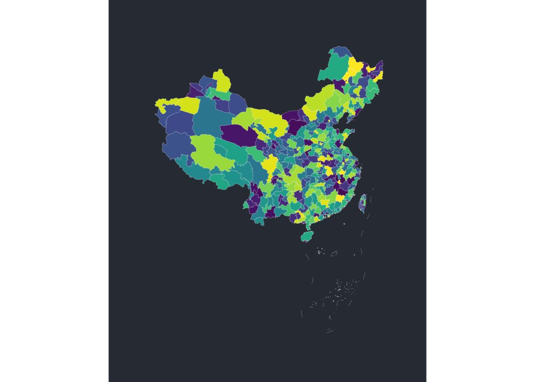 使用 GEOJSON 文件绘制县级和市级中国地图