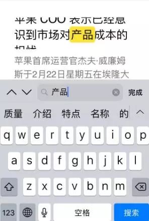 iOS系统中运用Safari呼叫Ctrl + F的方法！