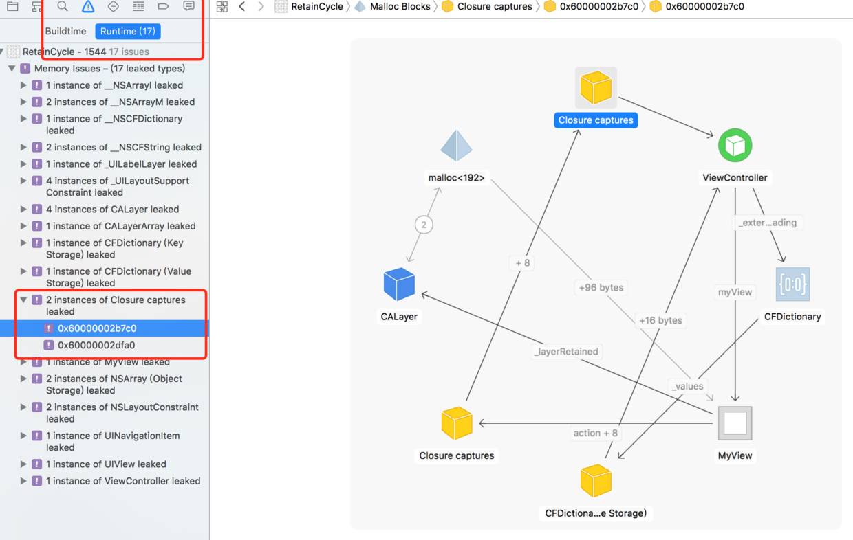 Xcode8调试黑科技：Memory Graph实战解决闭包引用循环问题