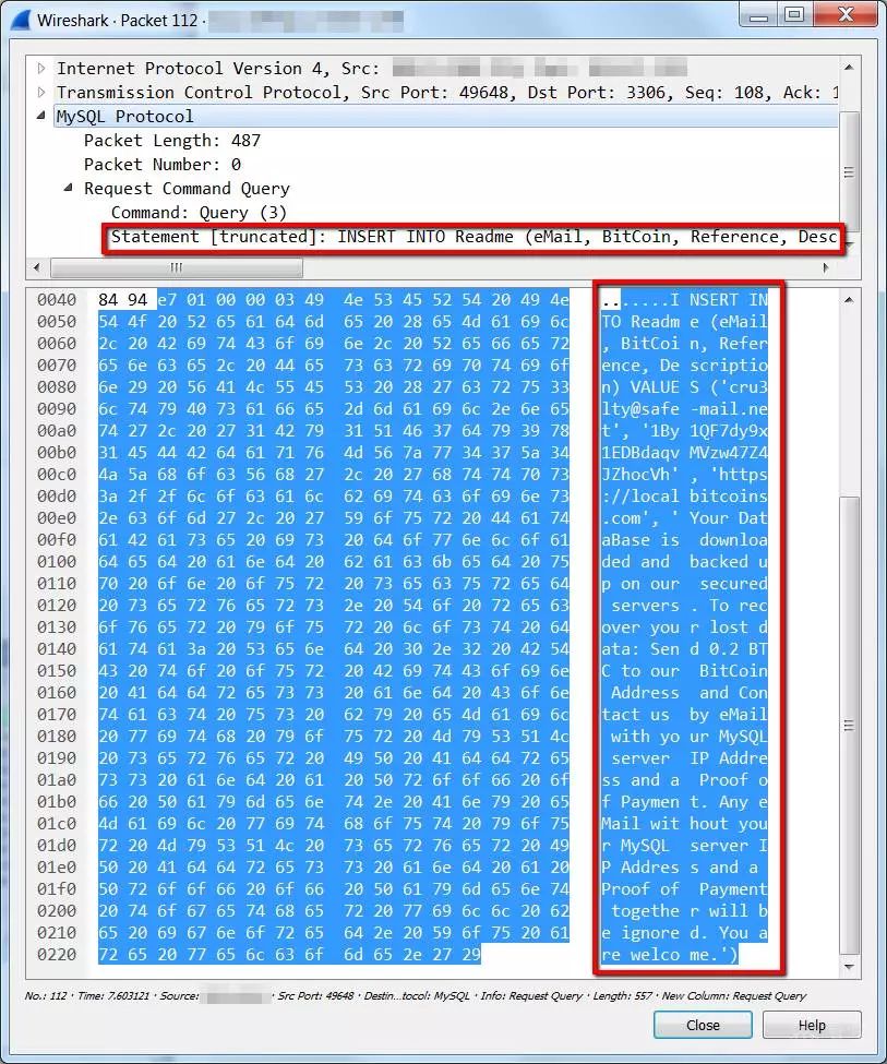 针对MySQL和Mongodb数据库的勒索软件