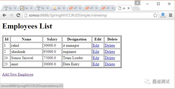 第七章 : Spring MVC教程示例