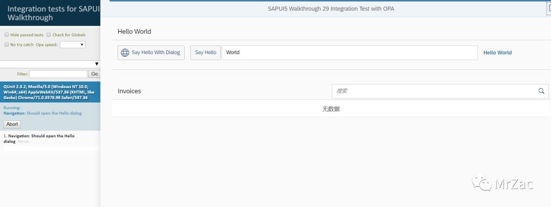 SAPUI5-Walkthrough-29【OPA集成测试】