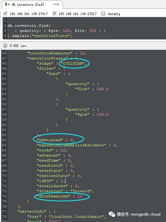 mongodb之使用explain和hint性能分析和优化