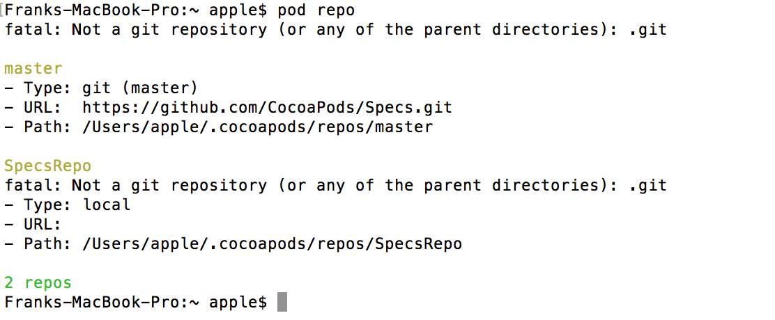 组件化远程私有库解决方案（cocoapods基于git 、svn）----高级版