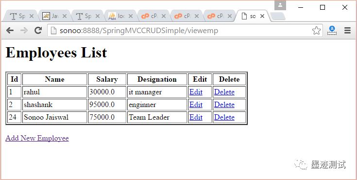 第七章 : Spring MVC教程示例