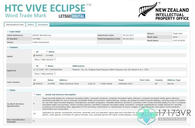 HTC或有新头显 在新西兰申请Vive Eclipse商标