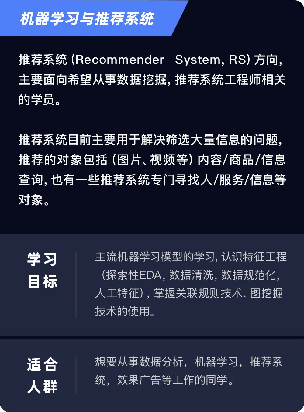 线上实验环境+企业项目，只为培养推荐系统算法工程师