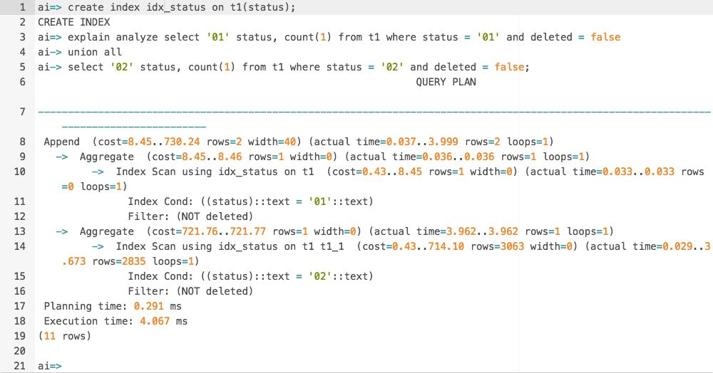 如何在PostgreSQL中使用partial index来优化SQL？