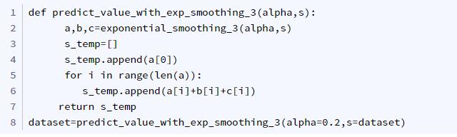 时间序列数据之一、二、三阶指数平滑法（Python代码）