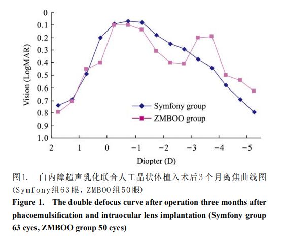 Symfony连续视程人工晶状体与Tecnis ZMBOO 多焦点人工晶状体视觉质量比较