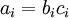 \\textstyle a_i = b_ic_i