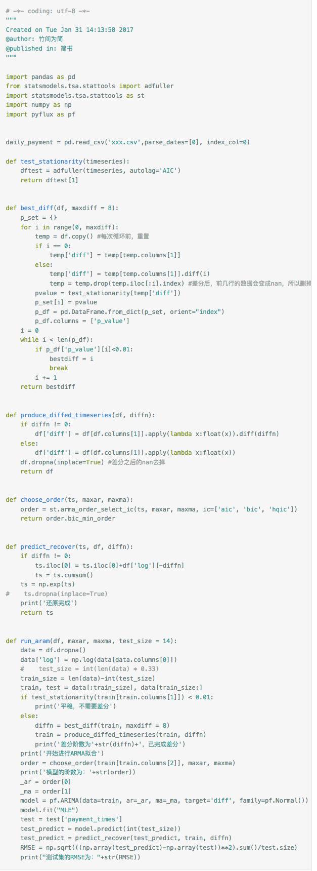 AR(I)MA时间序列建模过程——步骤和python代码