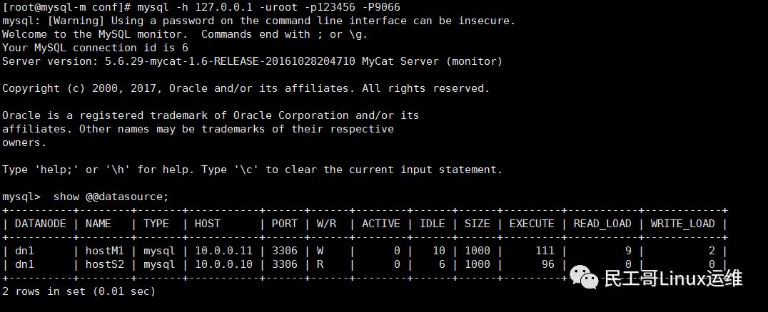 Mysql+Mycat实现数据库主从同步与读写分离