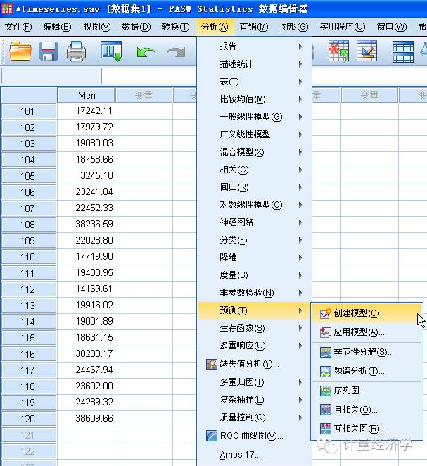 用SPSS做时间序列