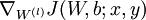 \\textstyle \\nabla_{W^{(l)}} J(W,b;x,y)