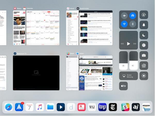 iPad升级到iOS11可在屏幕上同时运行4个应用程序，你知道怎么做吗？