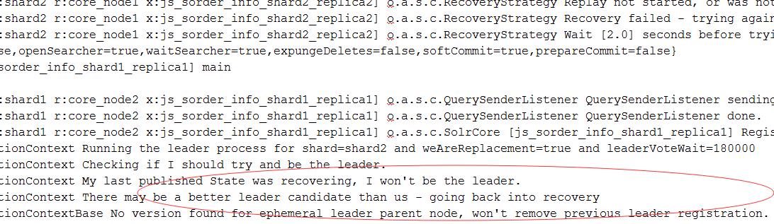 solrcloud Recovery原理及无法选举分片leader