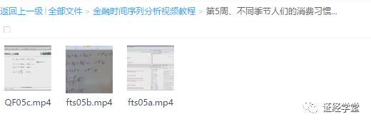 【限时下载】金融时间序列分析视频教程