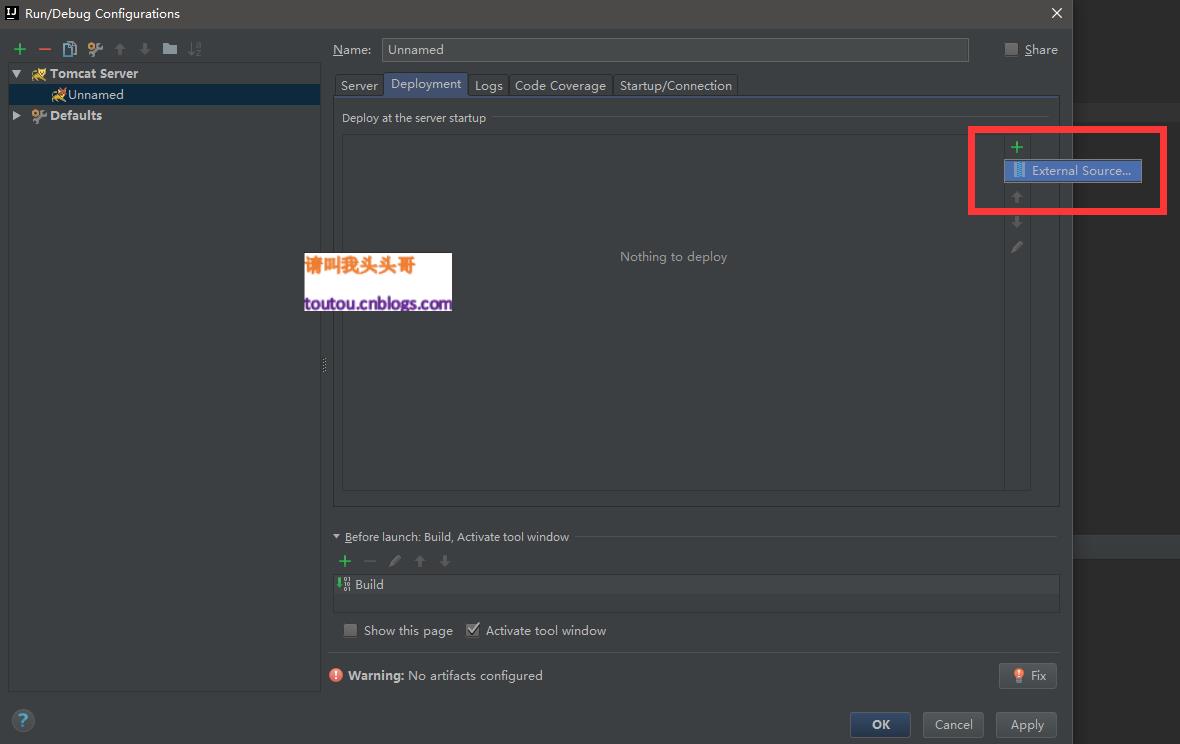 IntelliJ IDEA部署tomcat时Edit Configuration Deployment无artifact选项