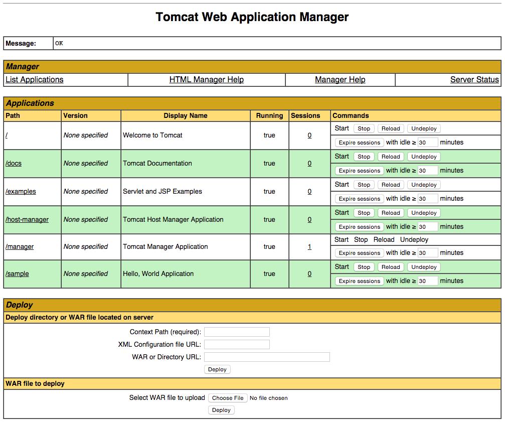 Tomcat Web应用程序管理器