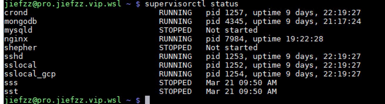 supervisorctl status