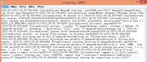 windows下MongoDB的安装及配置