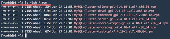 Install MySQL Cluster package rpm.