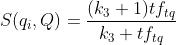 S(q_i,Q)=\\frac{(k_3+1) tf_{tq}}{ k_3 + tf_{tq}}