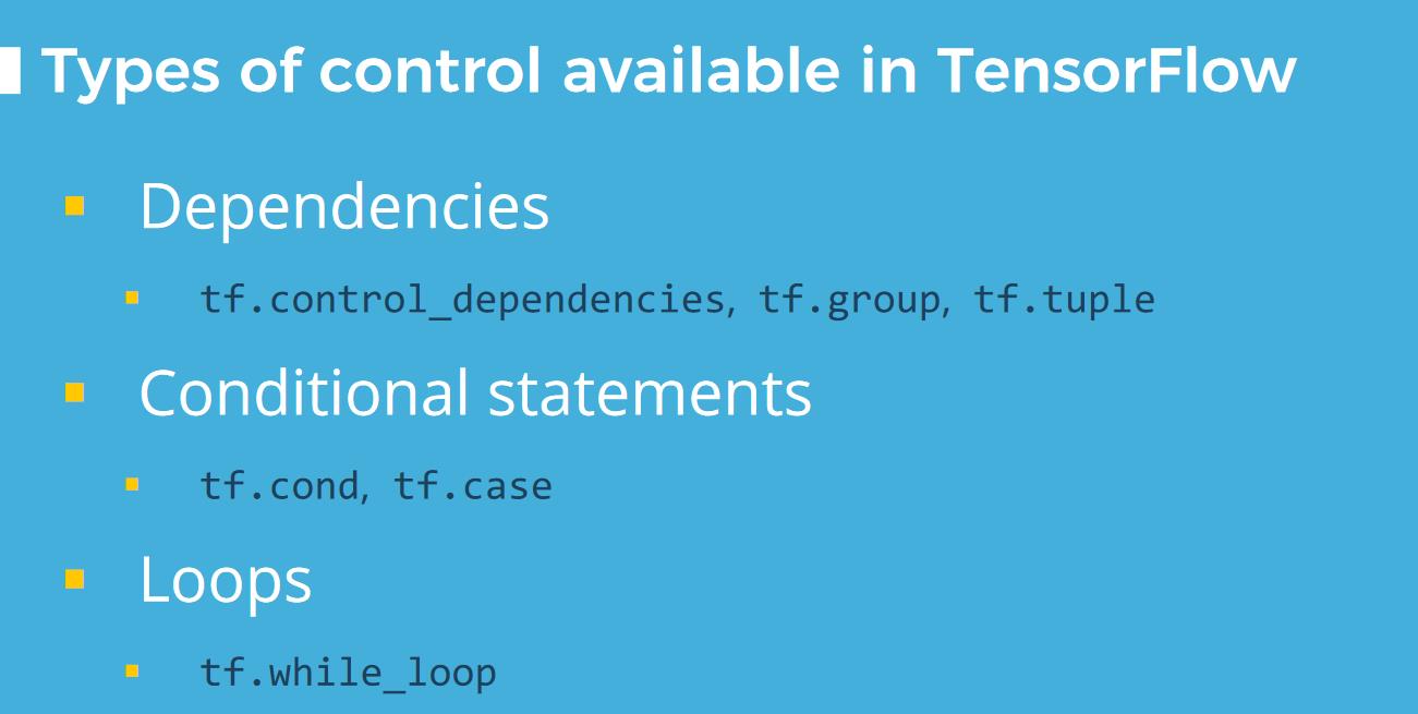 TensorFlow提供了几个运算符用于原生控制流