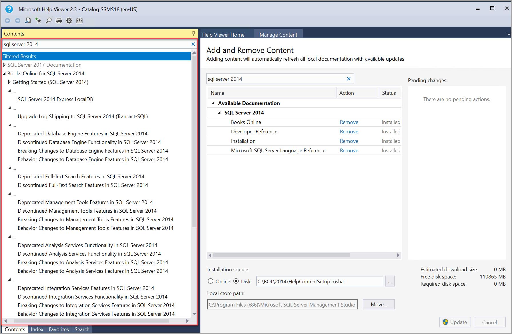 SQL Server 2014 丛书已自动更新