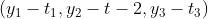 (y_{1}-t_{1},y_{2}-t-{2},y_{3}-t_{3})