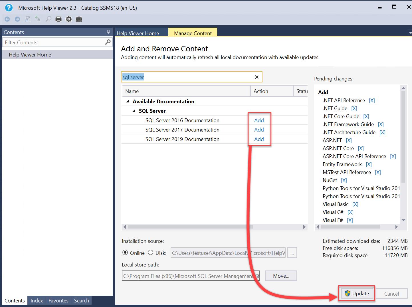 SQL Server 联机丛书的“添加”和“更新”