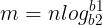 \\large m = n log_{b2}^{b1}