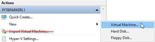 Hyper-V - New Virtual Machine