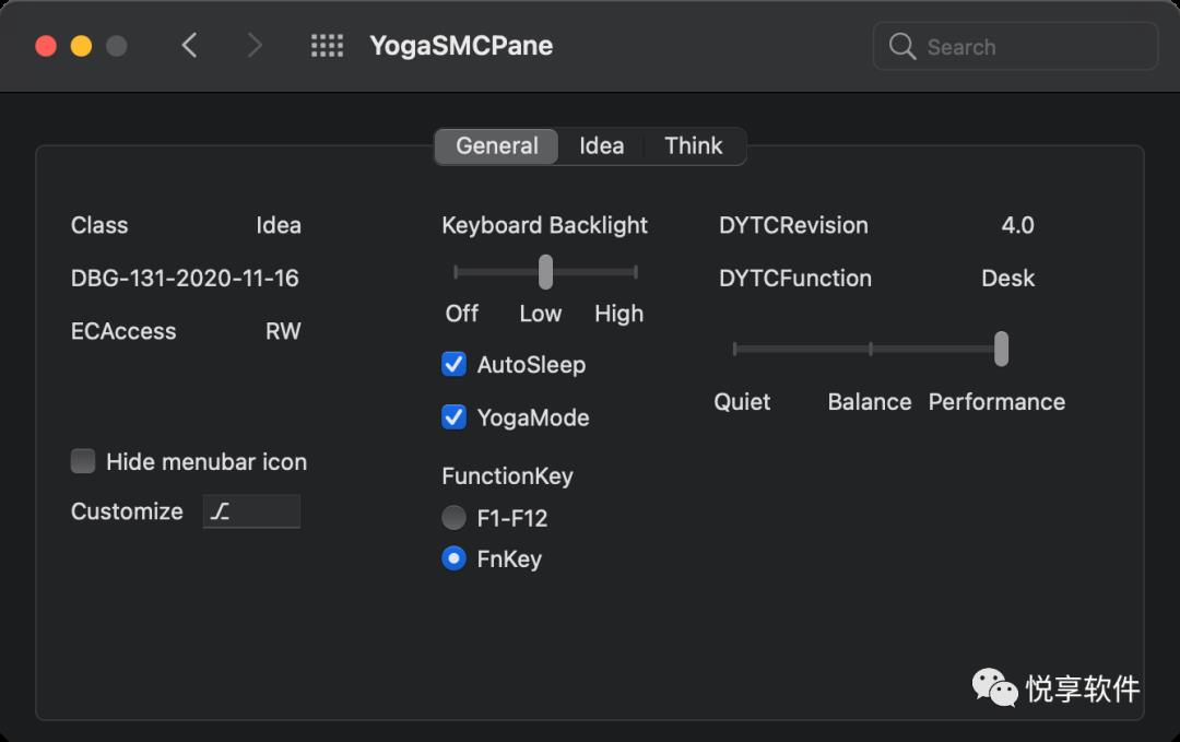 YogaSMC | 黑苹果 ThinkPad 和 IdeaPad 系列电脑控制器和传感器驱动