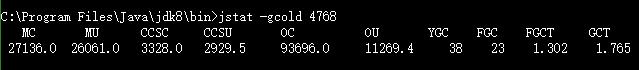 -gcold 显示老年代和永久代信息
