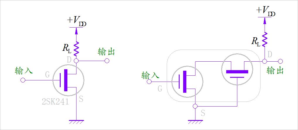 ▲ 图1-1-1 级联型FET  **** 内部结构