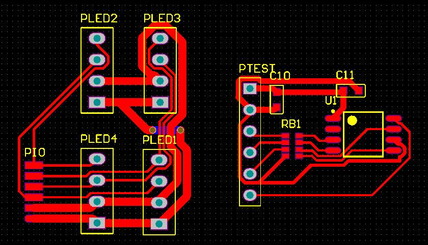 ▲ 设计的快速制版的PCB