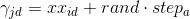 \\gamma _{jd}=xx_{id}+rand\\cdot step_{a}