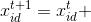 x_{id}^{t+1}=x_{id}^{t}+