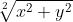 \\sqrt[2]{x^{2}+y^{2}}