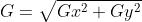 G=\\sqrt{Gx^{2}+Gy^{2}}